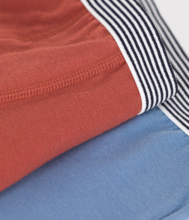 Lot de 2 boxers en coton et &eacute;lasthanne junior multicouleur