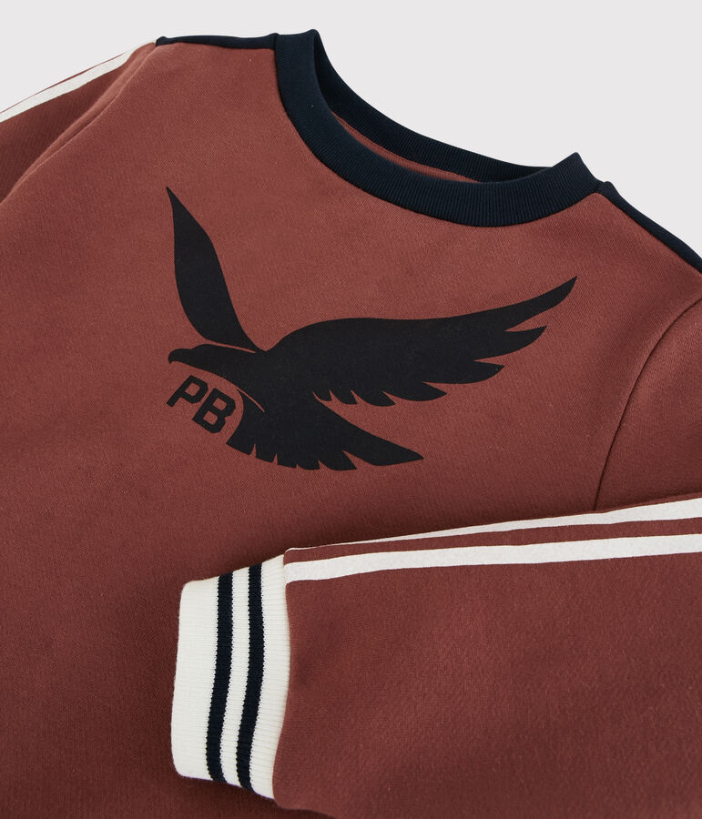 Sweatshirt en molleton enfant gar&ccedil;on orange MADRAS