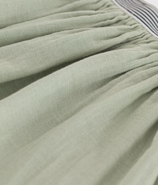Jupe en gaze de coton enfant fille vert HERBIER
