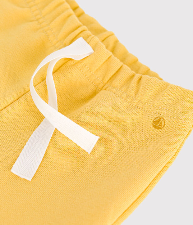 Pantalon de jogging b&eacute;b&eacute; en coton uni jaune