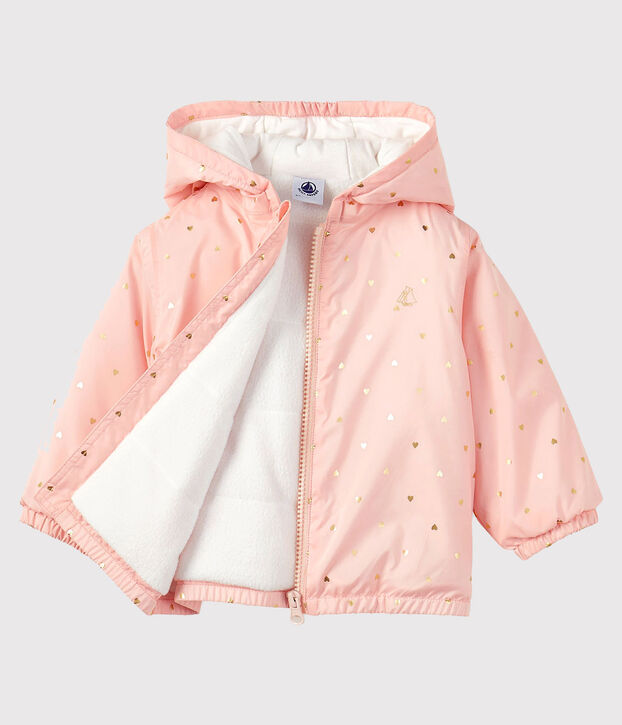 Blouson doubl&eacute; polaire b&eacute;b&eacute; mixte rose/jaune