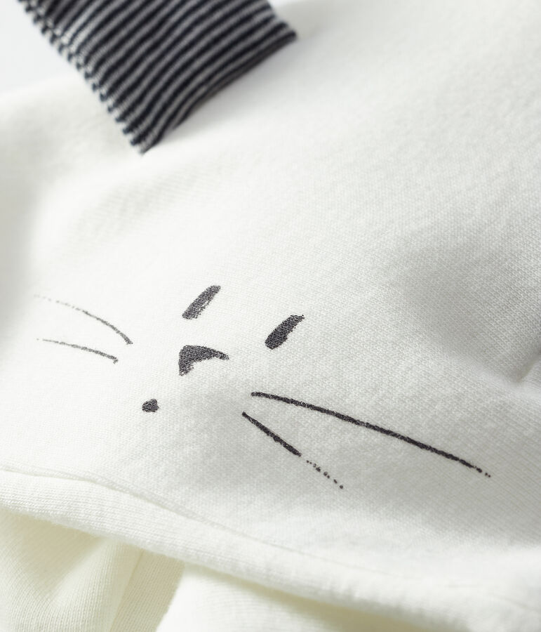 Cape iconique b&eacute;b&eacute; mixte en c&ocirc;te ouatin&eacute;e blanc/bleu