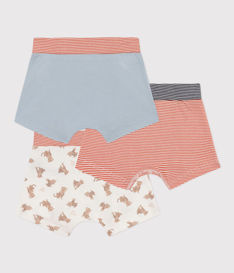 Lot de 3 boxers l&eacute;opards en coton  petit gar&ccedil;on multicouleur