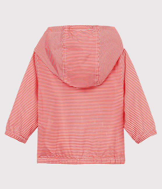 Coupe-vent bébé mixte rayé rose GROSEILLER/blanc MARSHMALLOW
