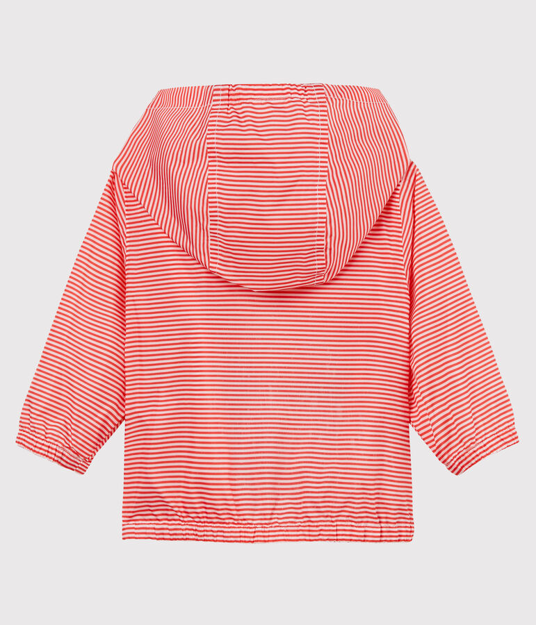 Coupe-vent b&eacute;b&eacute; mixte ray&eacute; rose GROSEILLER/blanc MARSHMALLOW