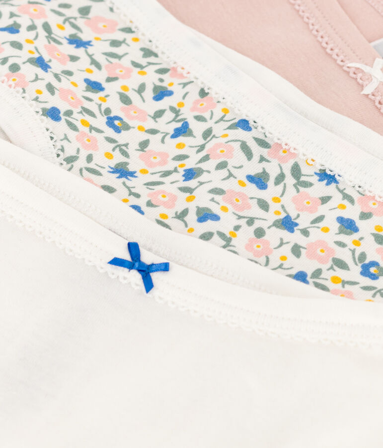 Lot de 3 culottes fleurs en coton petite fille variante 1