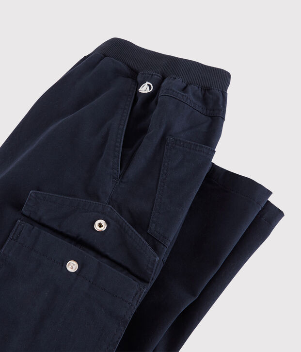 Pantalon en gabardine enfant gar&ccedil;on bleu