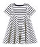 Robe manches courtes enfant fille beige COQUILLE/bleu SMOKING