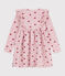 Robe enfant manches longues en coton rose JOLI/blanc MULTICO