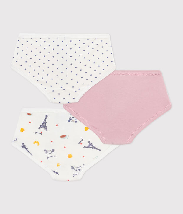 Lot de culottes enfant en coton taille haute imprim&eacute; Paris multicouleur