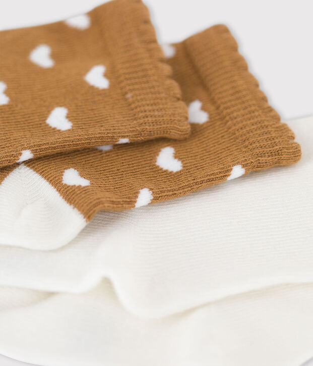 Lot de 2 paires chaussettes b&eacute;b&eacute; c&oelig;urs multicouleur