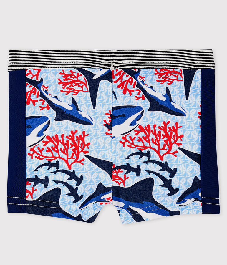 Short de bain &eacute;coresponsable b&eacute;b&eacute; gar&ccedil;on bleu SMOKING/blanc MULTICO