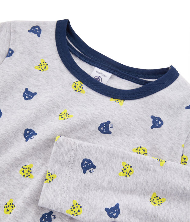 Pyjama petit gar&ccedil;on en c&ocirc;te gris/multicouleur