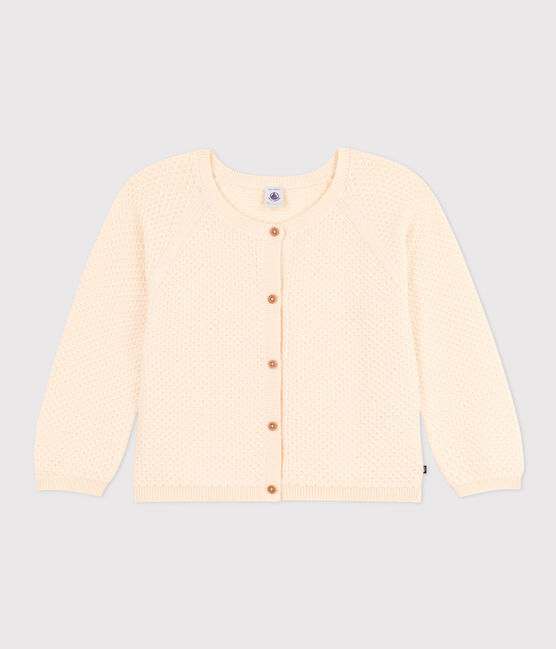 Cardigan en coton enfant fille &eacute;cru AVALANCHE