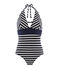 Maillot de bain 1 pièce femme bleu ABYSSE/blanc MARSHMALLOW