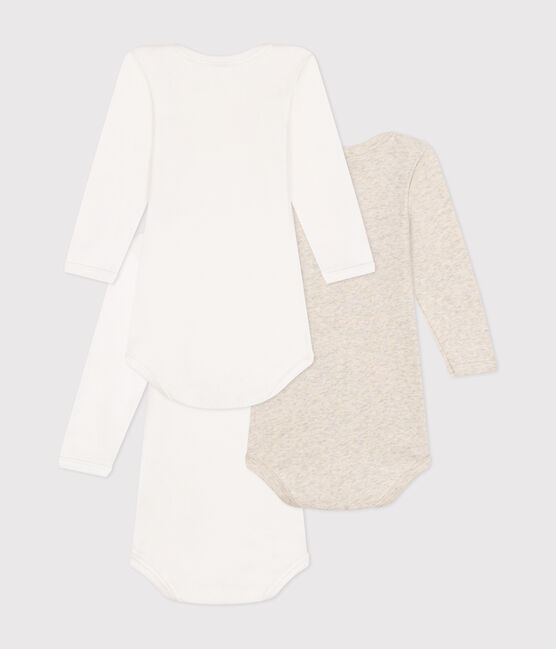 Lot de 3 bodies manches longues message en coton bébé variante 1