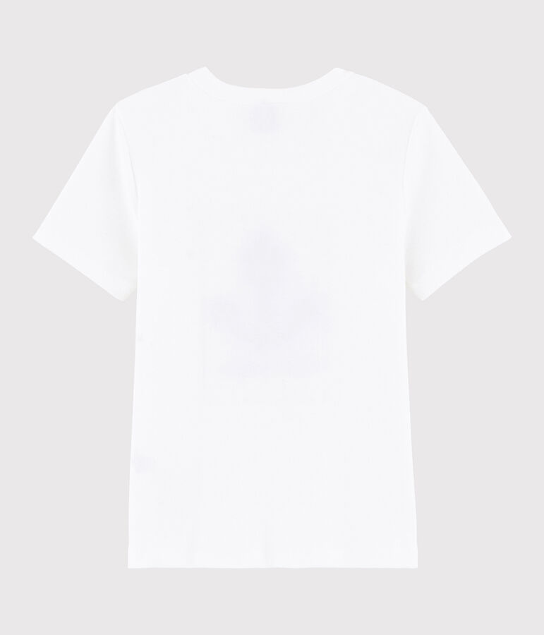 Tee shirt s&eacute;rigraphi&eacute; enfant gar&ccedil;on blanc ECUME