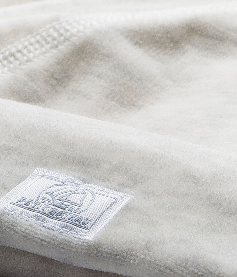 Bonnet de naissance en velours beige