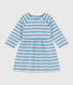 Robe manches longues en jersey épais rayé bébé