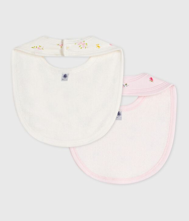 Lot de bavoirs b&eacute;b&eacute; en coton imprim&eacute; fleuri multicouleur