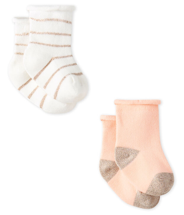 Lot de 2 paires de chaussettes l&eacute;g&egrave;res b&eacute;b&eacute; fille multicouleur