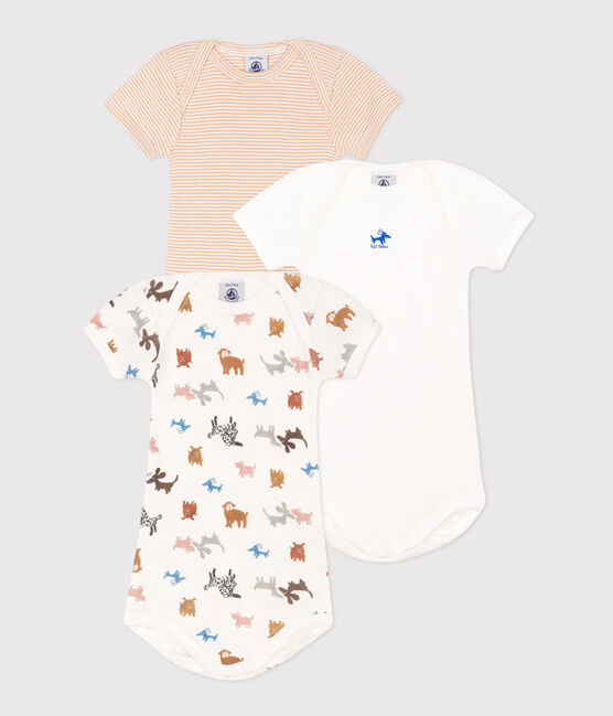 Lot de 3 bodies manches courtes chiens bébé en coton variante 1