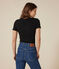 Tee-shirt l'Iconique manches courtes en côte unie femme noir BLACK