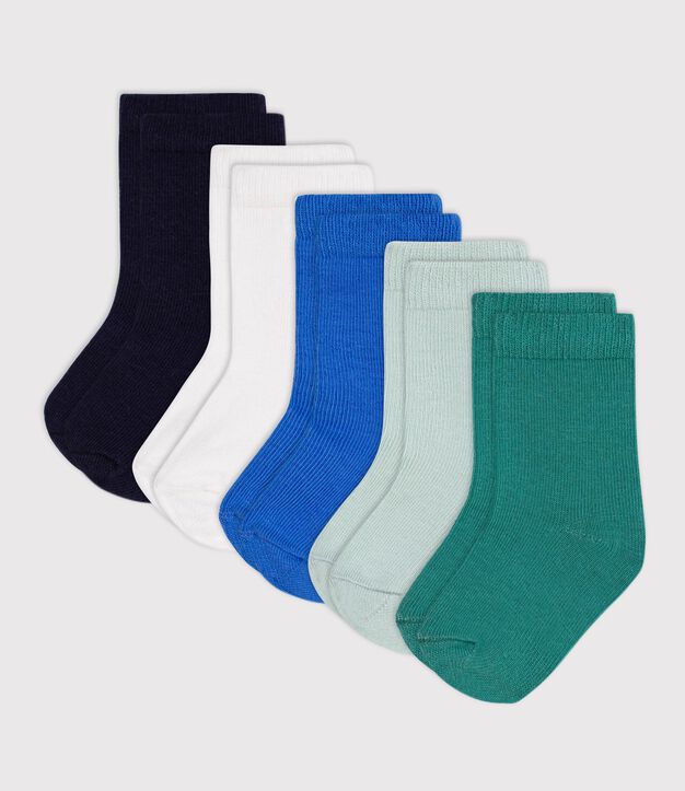 5 paires de chaussettes b&eacute;b&eacute; en coton unies multicouleur