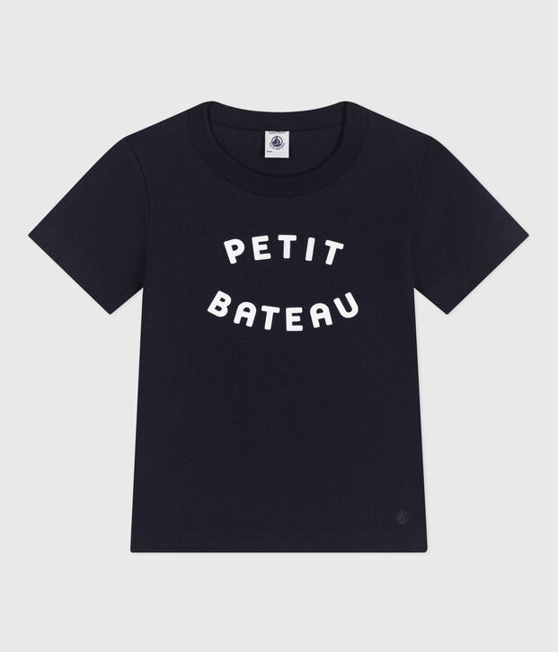 Tee-shirt en jersey l&eacute;ger enfant gar&ccedil;on bleu/blanc