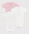 Lot de 3 bodies croisés manches courtes en coton imprimé bébé variante 2