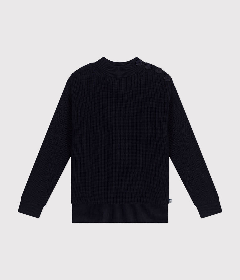 Pull en c&ocirc;te anglaise en coton Femme bleu