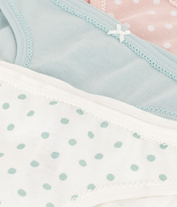 Lot de 3 culottes &agrave; pois en coton petite fille multicouleur