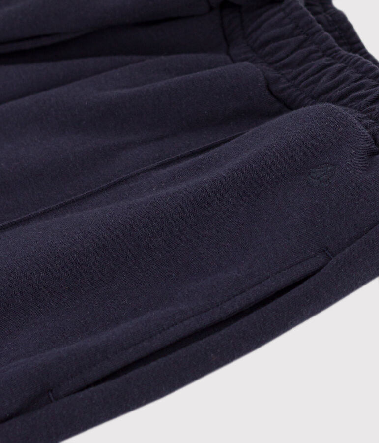 Pantalon en coton et &eacute;lasthanne femme bleu