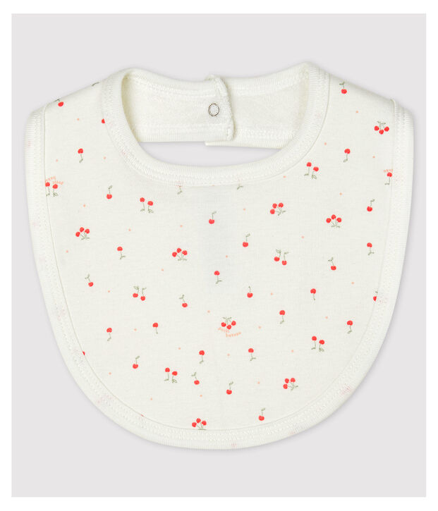 Bavoir b&eacute;b&eacute; en coton biologique blanc/multicouleur