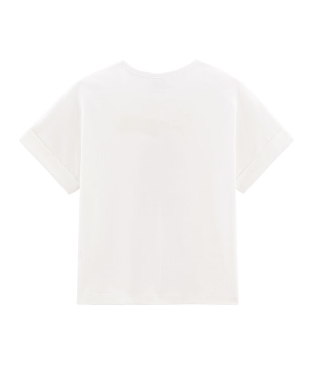 Tee shirt manches courtes enfant fille blanc