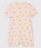 Combicourt bébé fille en côte rose FLEUR/blanc MULTICO