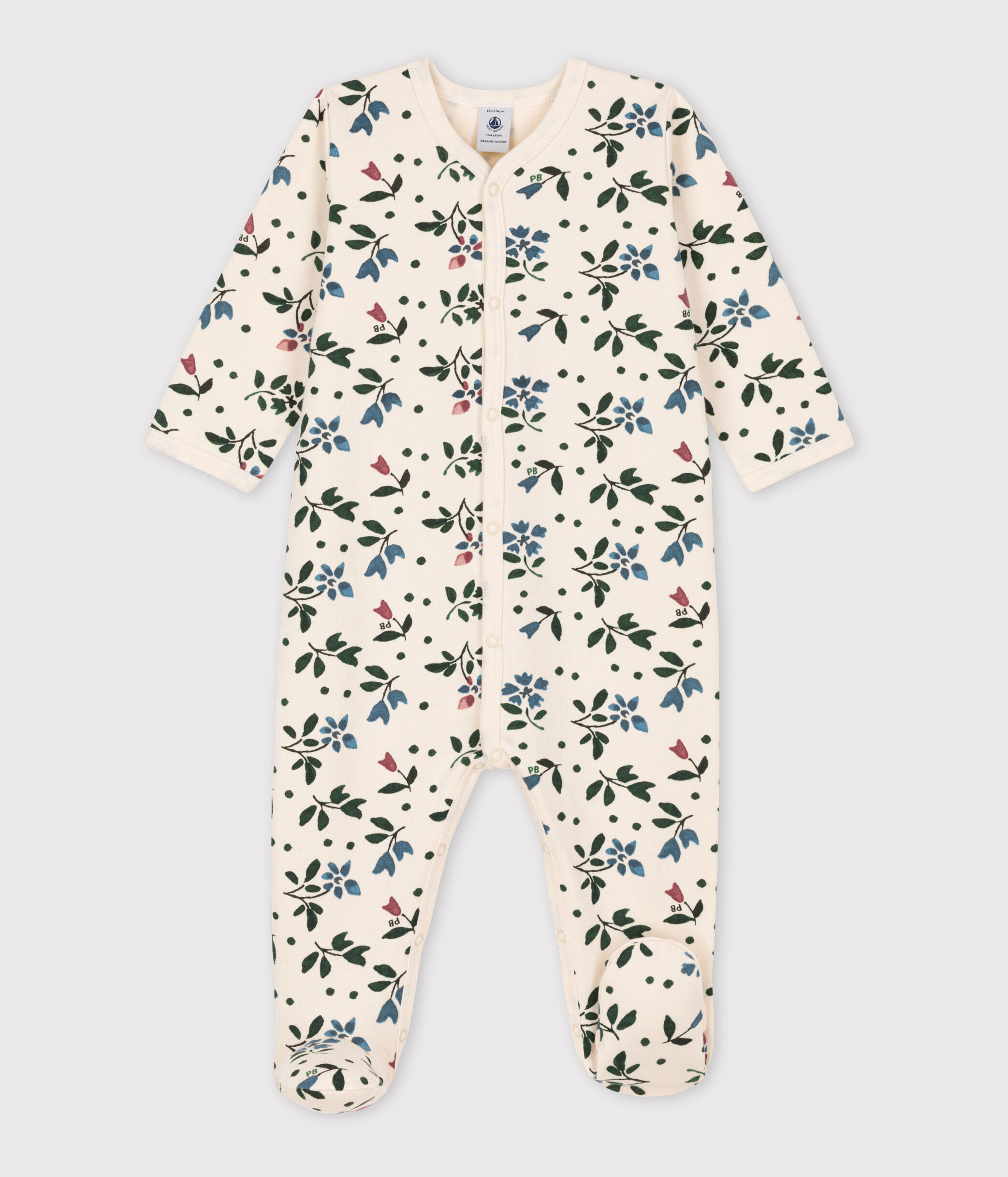 Dors bien imprim fleuri b b fille en velours MARSHMALLOW