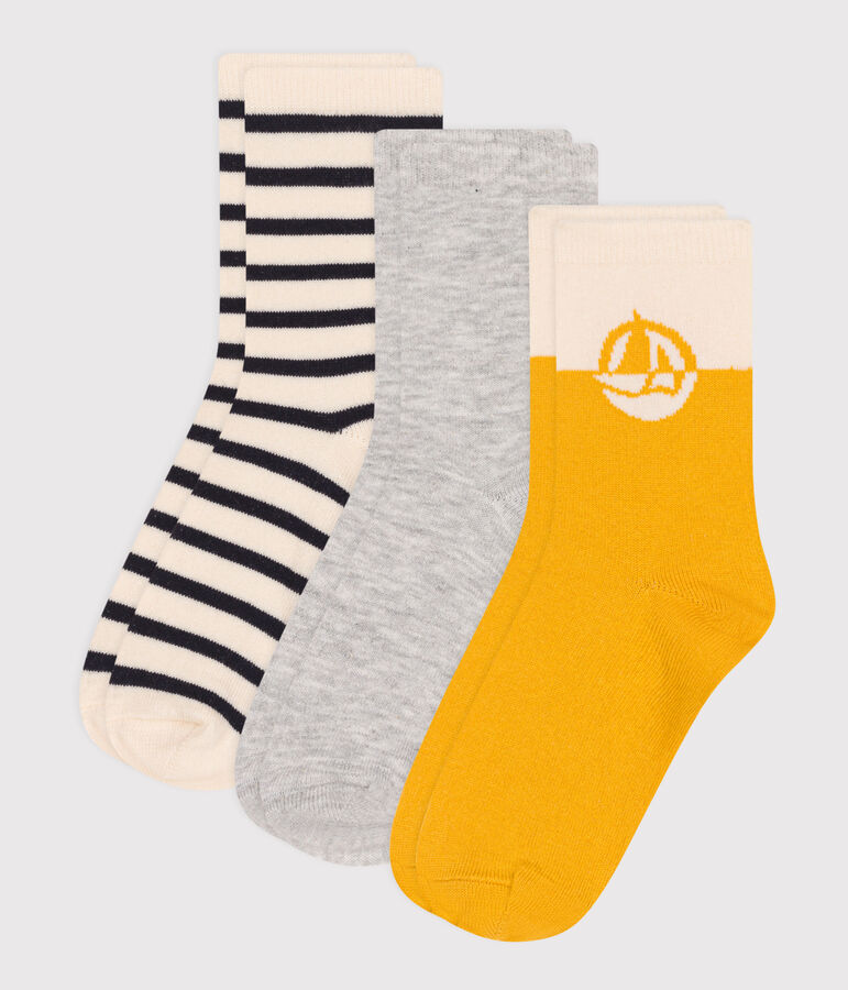3 paires de chaussettes enfant en coton logo multicouleur