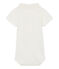 Body manches courtes col polo bébé garçon uni blanc MARSHMALLOW CN