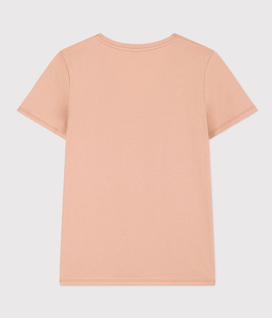 Tee-shirt LE DROIT col V en coton Femme beige VINTAGE
