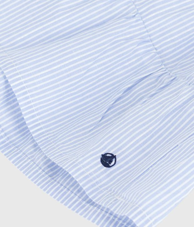 Robe sans manche en popeline ray&eacute;e b&eacute;b&eacute; bleu/multicouleur