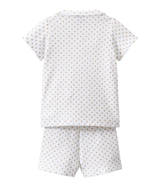 Pyjacourt fille blanc ECUME/jaune DORE