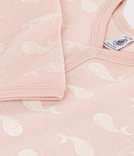 Dors-bien baleines roses en velours SALINE/ MARSHMALLOW