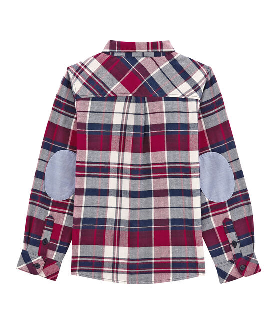 Chemise à carreaux garçon en twill bleu SMOKING/rouge TERKUIT/ OGRE