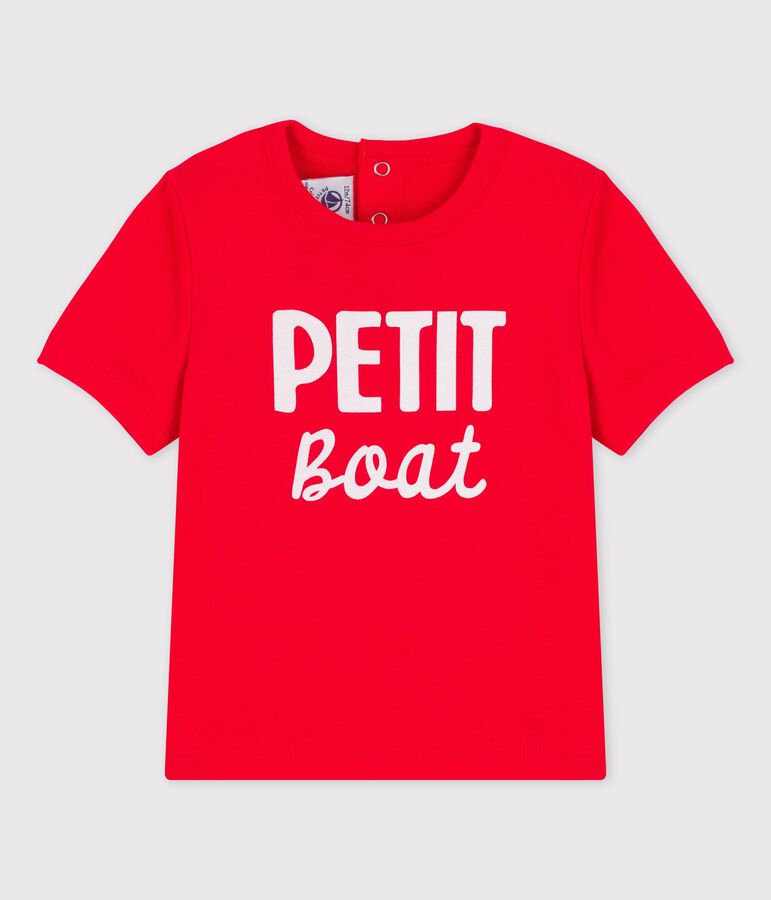 Tee-shirt manches courtes avec motif en coton b&eacute;b&eacute; rouge PEPS