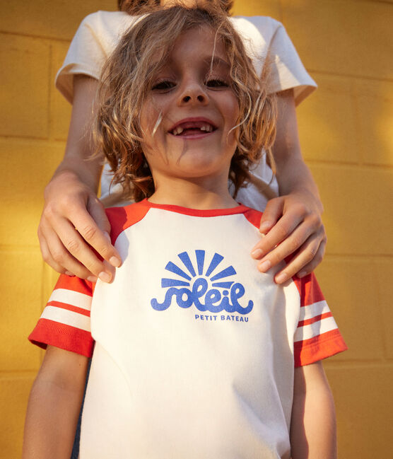 Tee-shirt imprimé en jersey enfant garçon rouge AVALANCHE/ AURORA