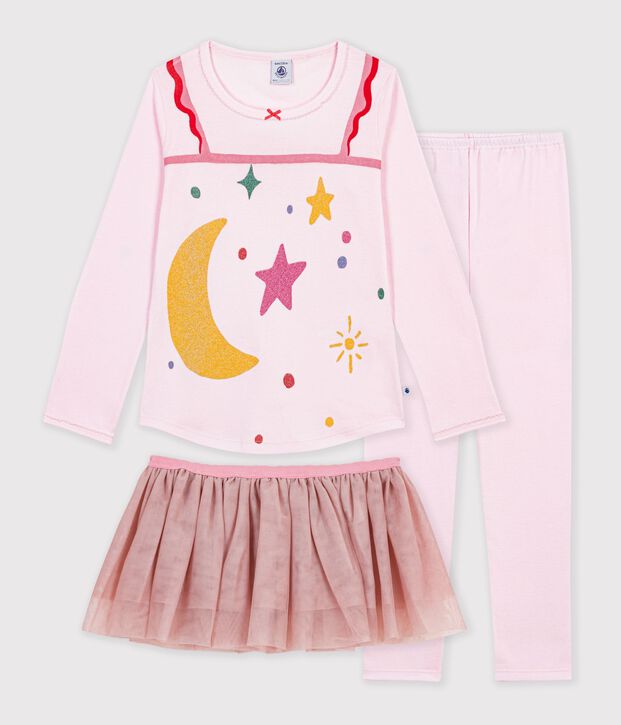 Pyjama d&eacute;guisement danseuse enfant en coton rose clair