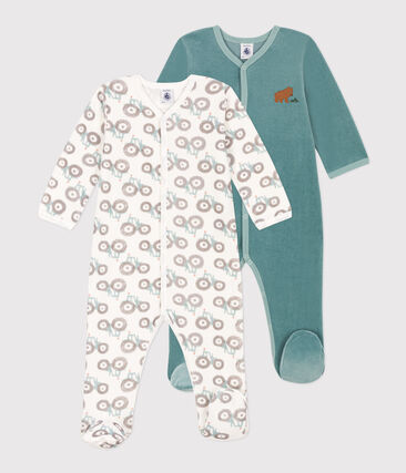 PETIT BATEAU - Lot de 2 pyjamas bébé en velours