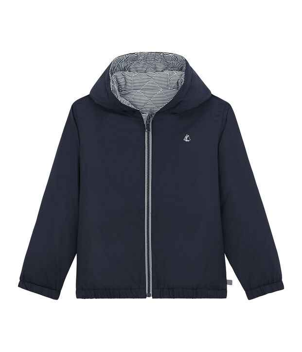 Coupe vent chaud et r&eacute;versible enfant mixte bleu marine