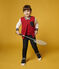 Teddy en molleton enfant fille -garçon rouge TERKUIT/blanc MARSHMALLOW